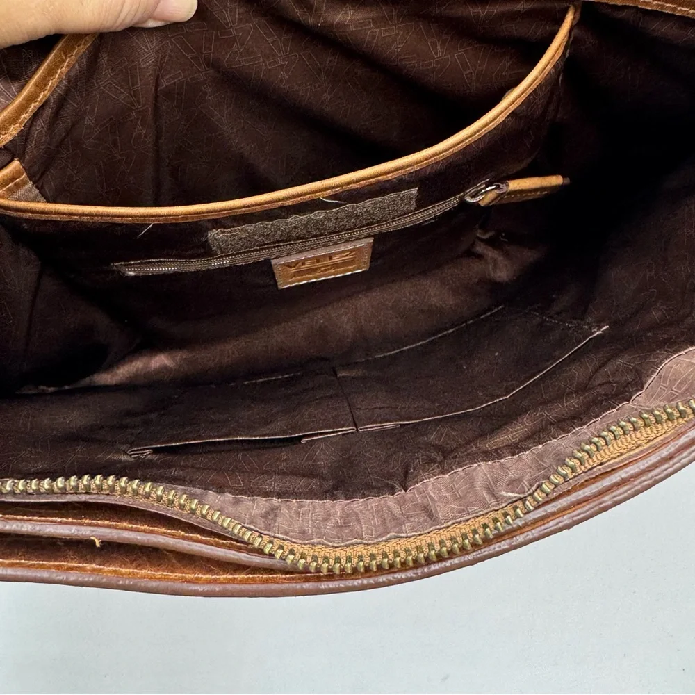 Velez Classic Brown Leather Briefcase for Men